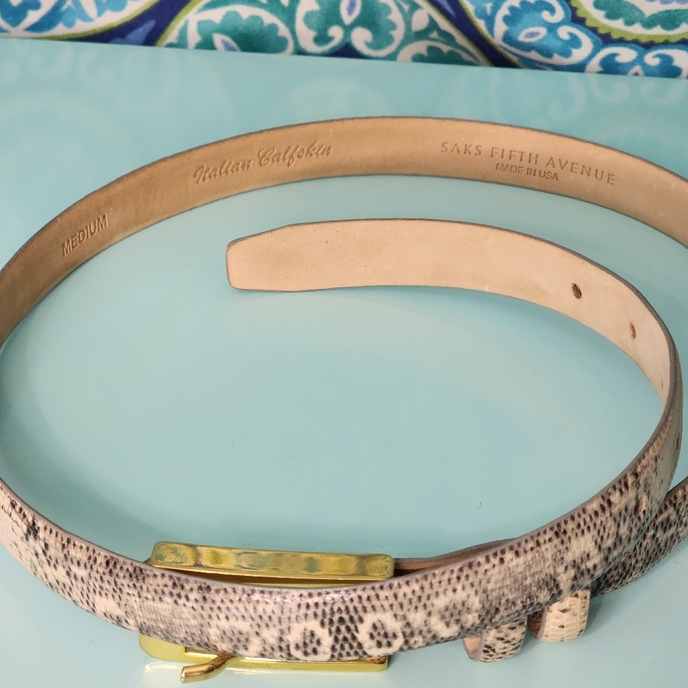 Saks Fifth Avenue Italian Calfskin Belt - Picture 5 of 7
